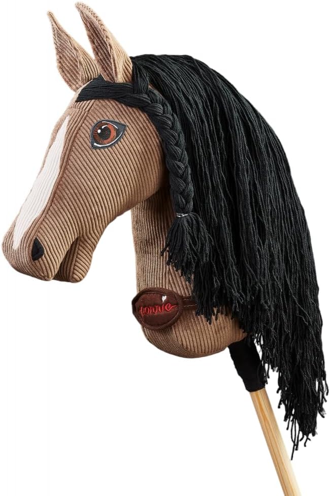 PONNIE Steckenpferd Ponnie Athena A3, Hobby Horse, Pferde Spielzeug für Kinder, mit handgemalten Aug