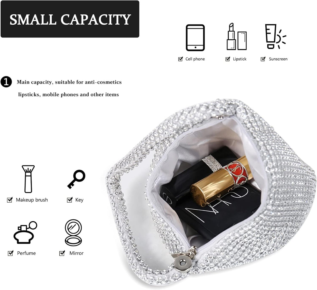 CORIOS Dreieckige Abendtasche Damen Unterarmtasche Shiny Strass Handtasche Diamant Clutch Bag Klein