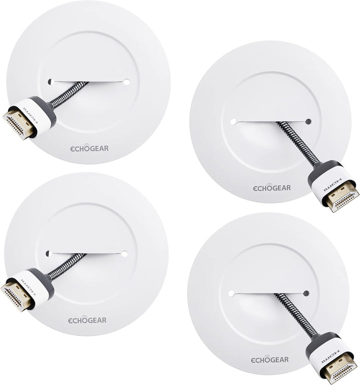 Echogear Kabel-Abdeckung für Wandfernseher - Wand-Kabeltüllen-Kit CMIWG White 2 Pack, White 2 Pack