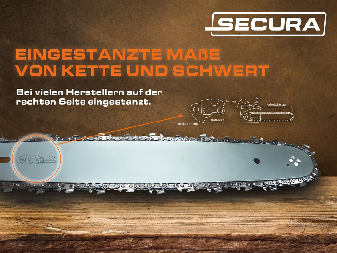 SECURA 4x Sägekette 325 1,5mm 64 TG 38cm kompatibel mit Husqvarna Makita Dolmar Motorsägen