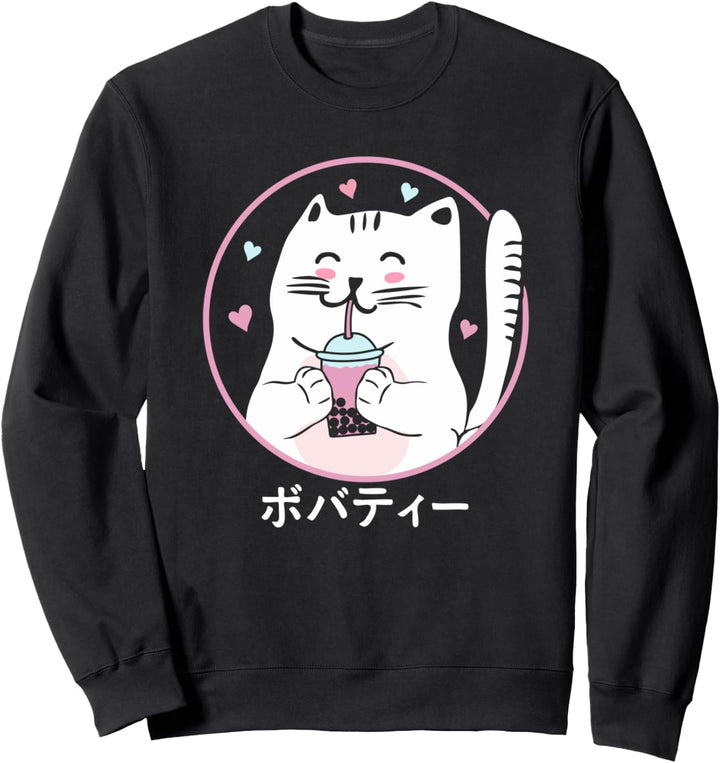 Kawaii Bubble Tea Katze erröten Boba Tea Anime Kawaii Neko Sweatshirt