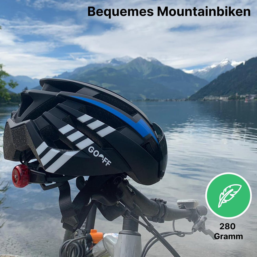 GOOFF Blitz MTB- und Fahrradhelm in Schwarz - Sportlicher Helm mit ultraleichter Bauweise - Fahrradh