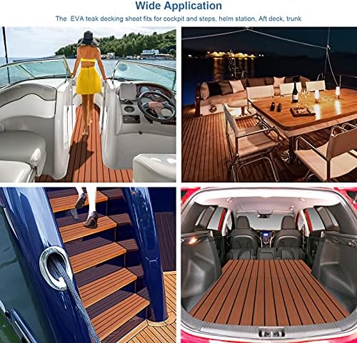 Bootsbodenmatte, Eva Teak Decking Pad, rutschfeste Eva Teak Decking Sheet Bootsboden Passend für Yac