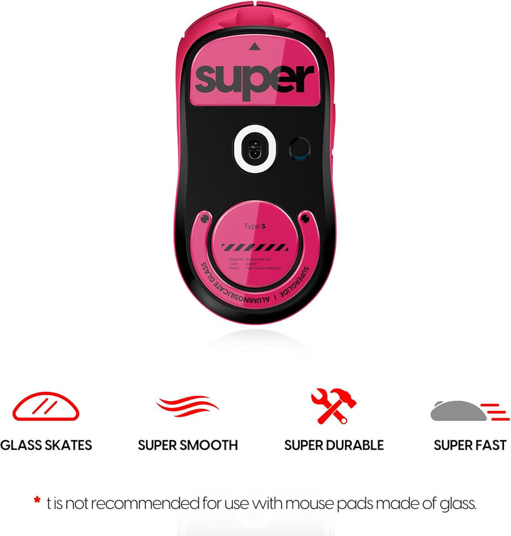 Superglide: Schnellste und geschmeidigste Mausfüsse/Skates aus ultrastarkem, makellosem Glas, supers