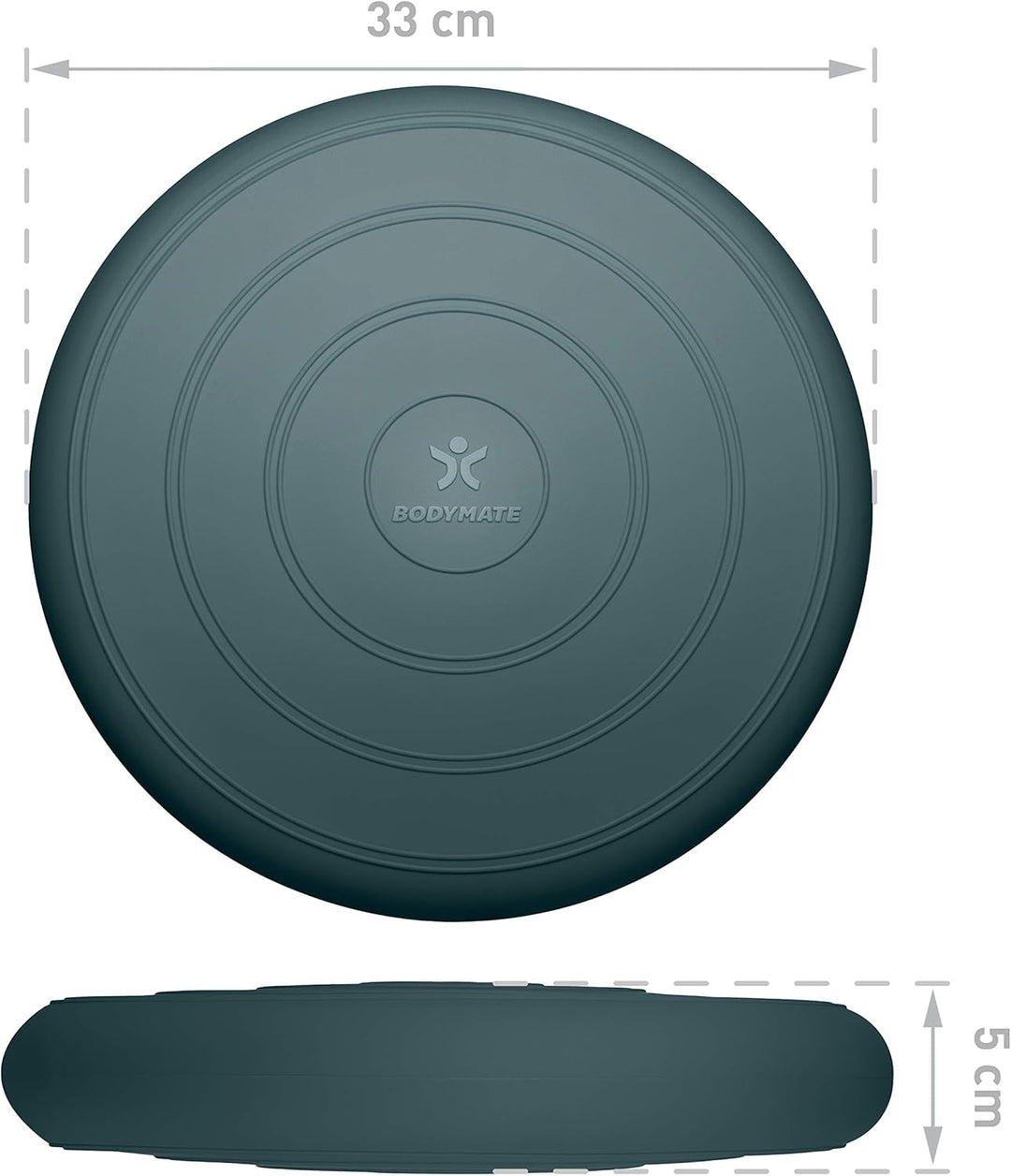 BODYMATE Ballsitzkissen COMFORT inkl. Pumpe 33cm Durchmesser - Balance-Kissen, Sitzballkissen, Luftk