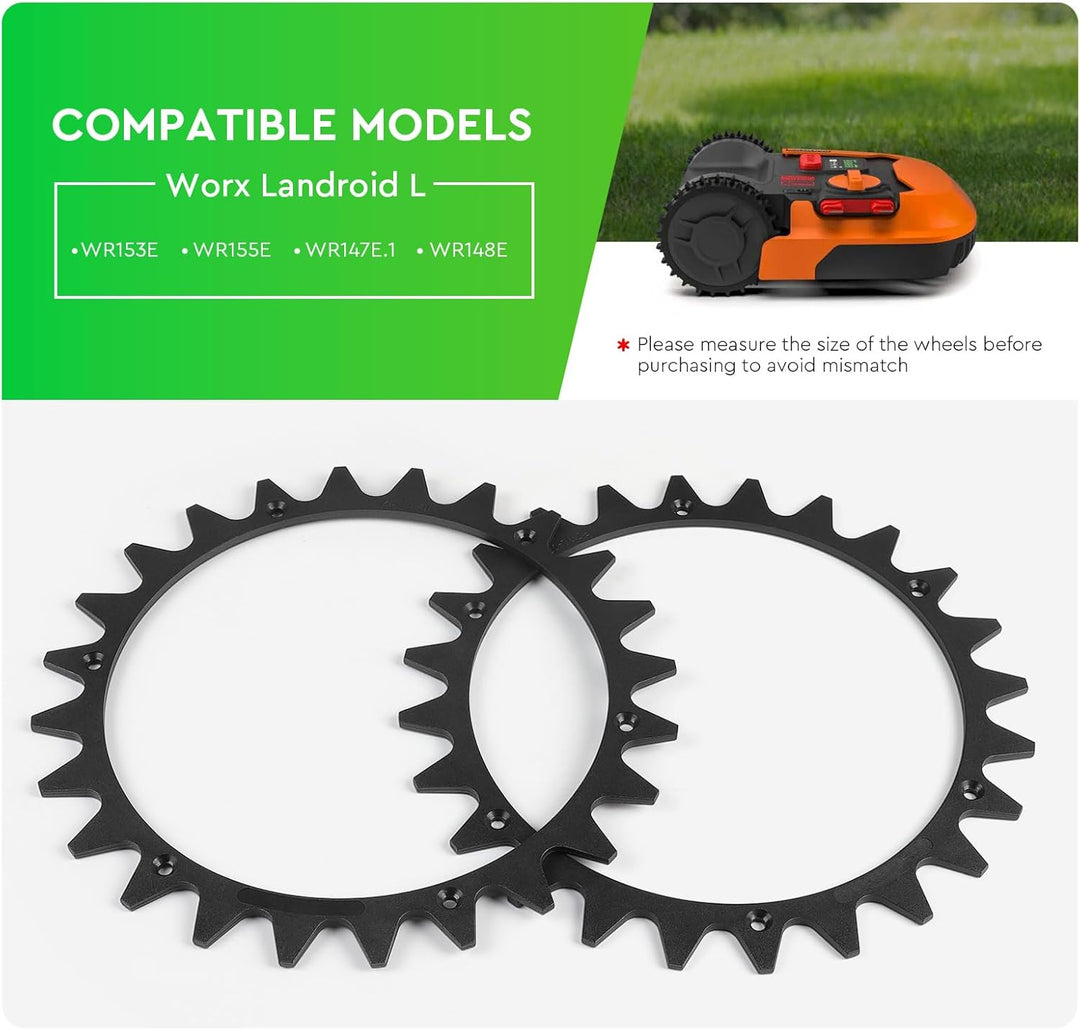 Kunststoff Spikes für Mähroboter Schwarz Ø225mm Kompatibel mit Worx Landroid L Modell - WR153E WR155