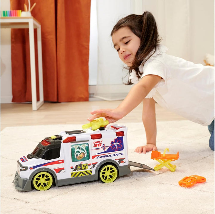 Dickie Toys - grosser Spielzeug-Krankenwagen mit vielen Extras (35,5 cm) - Rettungswagen mit Spiel-D