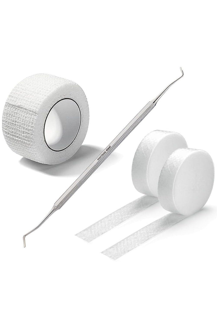 Kosmetex Wattehaken und 4x Tamponade für den Nagelfalz und 1x flexible Zehenbinde, Set 2 5 Stück (1e