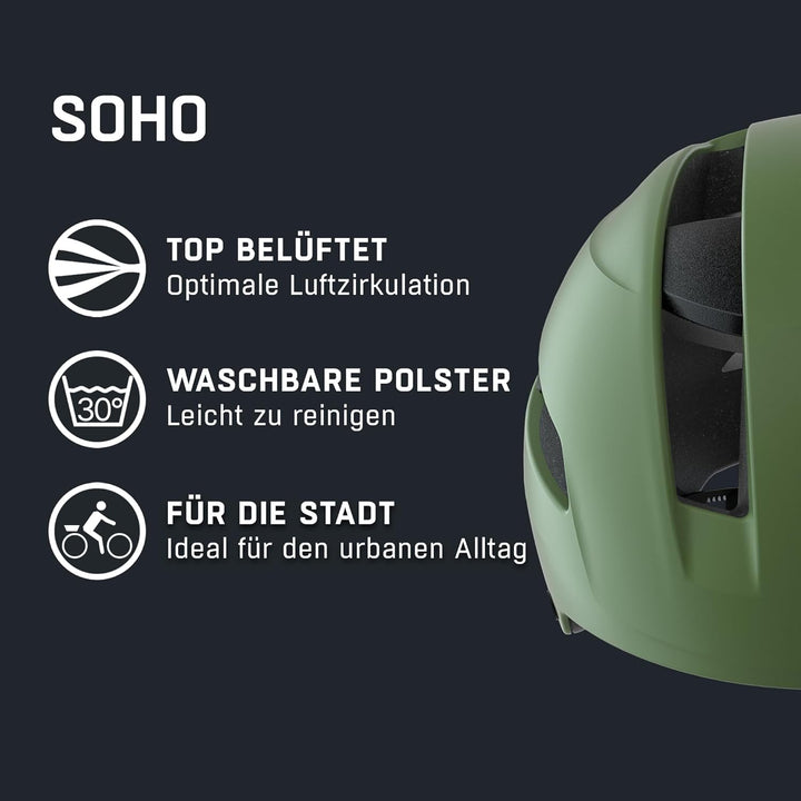 ALPINA SOHO - Extrem Robuster, Leichter & Individuell Anpassbarer Urban Fahrradhelm Für Erwachsene o