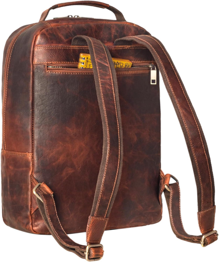 STILORD 'Glover' Business Lederrucksack für 15,6 Zoll Laptop Rucksack für Damen und Herren DIN A4 Of