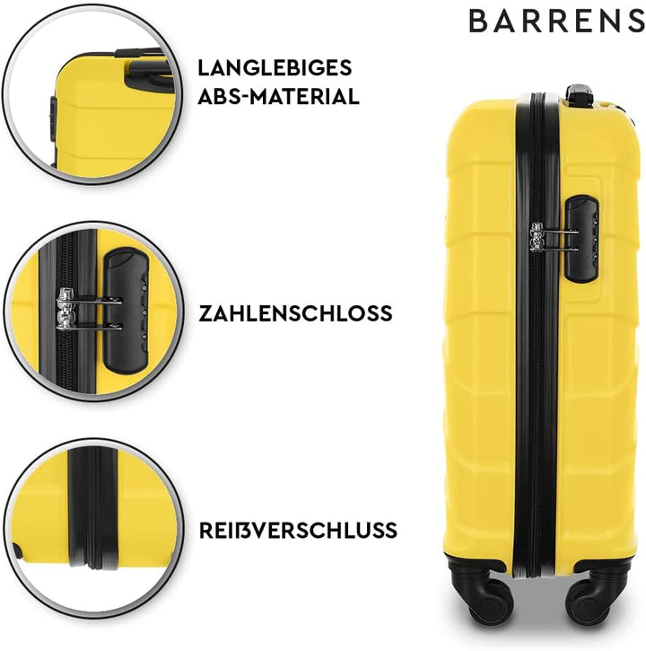 BARRENS Grosser Koffer | Aufgabegepäck | 77x52x29 cm | 90 L | 4x360 Grad Rollen | Flexibler Griff |