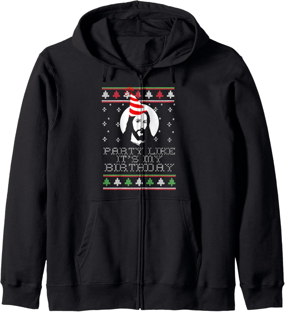 Party Like It 's My Birthday Ugly Christmas Jesus Meme Kapuzenjacke