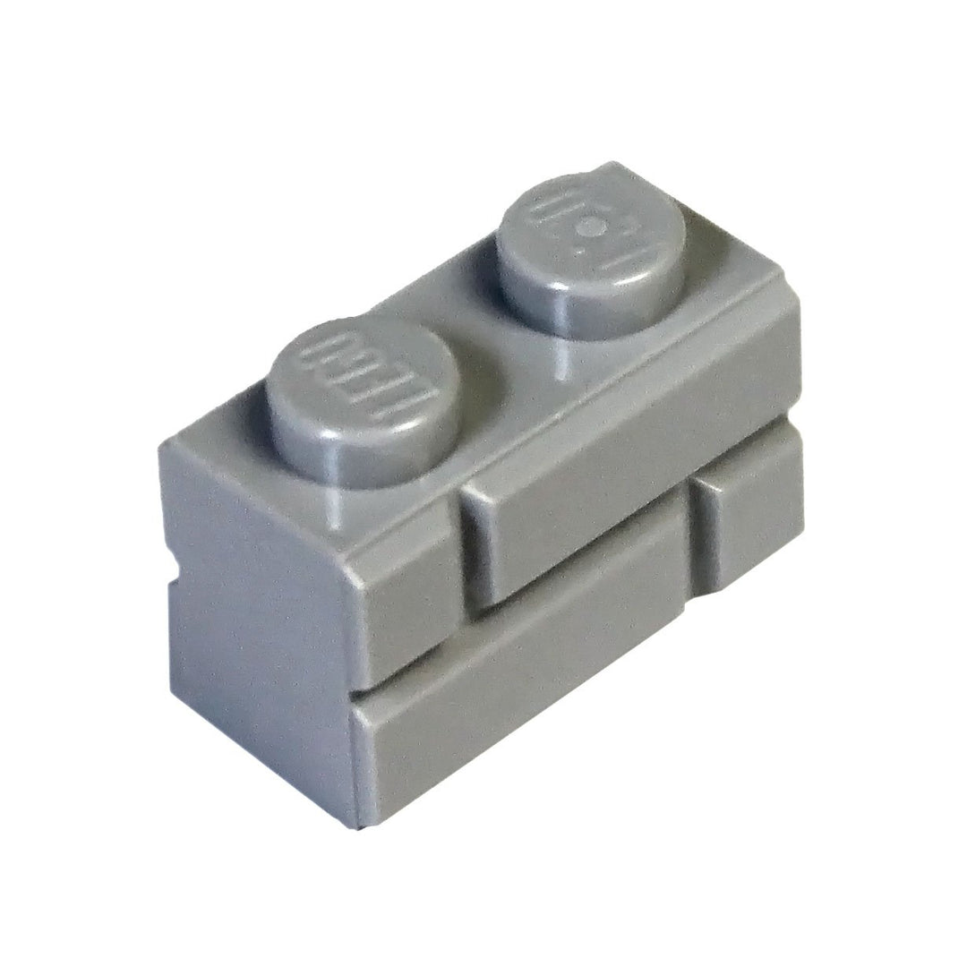 LEGO City Classic Basic Steine 1x2 Mauerwerk Profil – 200 Stück - Lichtgrau (Medium Stone Grey) – Id