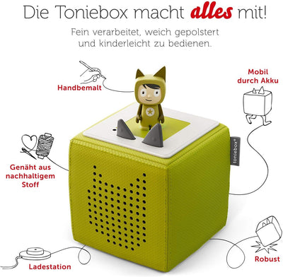 tonies Toniebox Starter Set inkl. 1 Kreativ Figur – Audioplayer für Hörbücher und Lieder für Kinder,