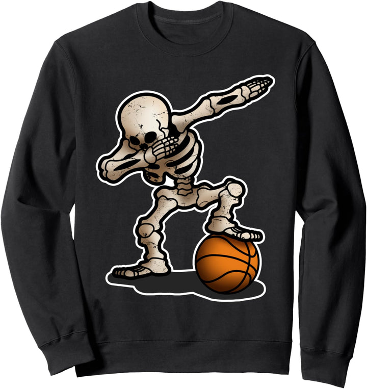Skelett Dabbing Basketball Halloween Herren Damen Kinder Kostüm Sweatshirt
