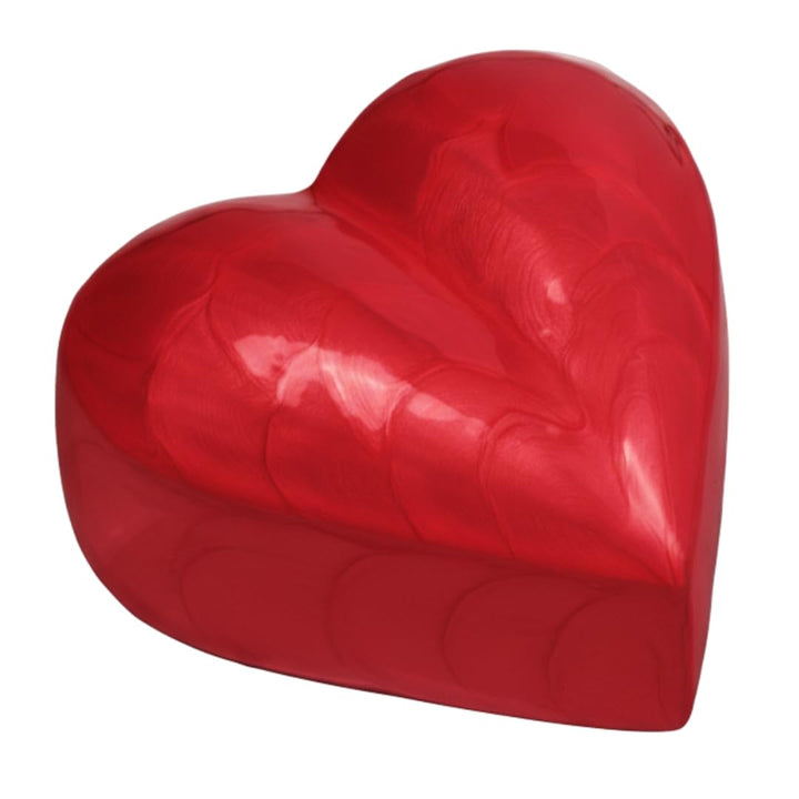 Urn for Ashes Funeral Cremation Memorial Keepsake Heart Love Urns Decorative Alloy (Red, 5") RHM01-1