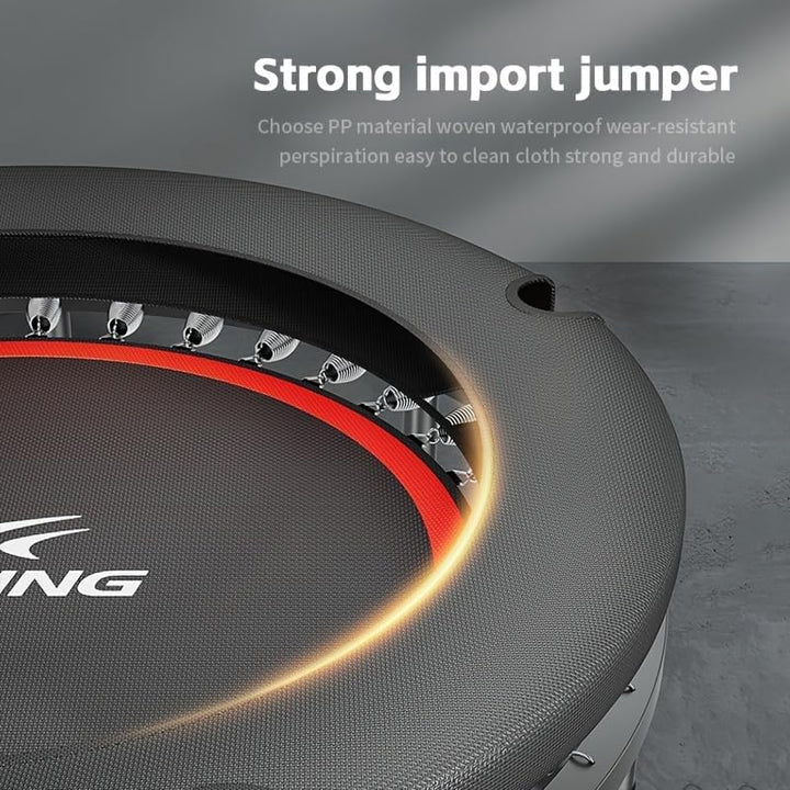 48" Silent Trampolin mit Griff - Faltbares Fitness-Trampolin für Erwachsene, Low-Impact-Bounce-Übung