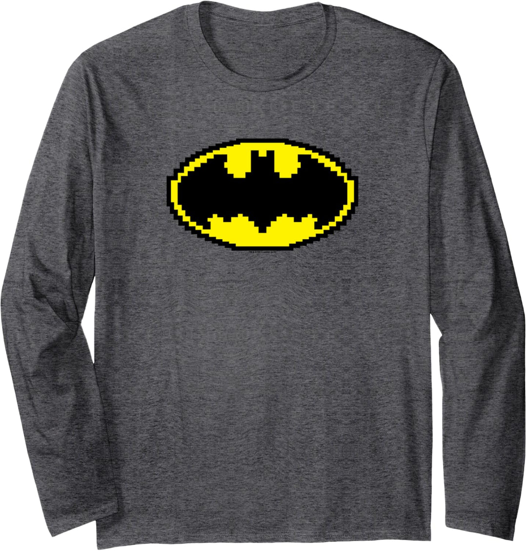 Batman Pixel Symbol Langarmshirt