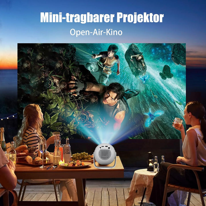 Mini Beamer Unterstützt 4K & 8K 1080P, Smart Beamer mit 5G WiFi 6 BT 5.4, Android 14-System, Tragbar