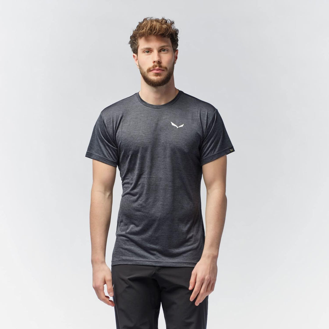 Salewa Herren Puez Melange Dry M S/S Tee Hemden & T-shirts M Black Out Melange, M Black Out Melange