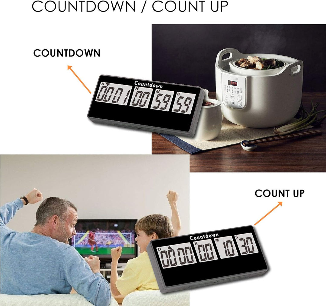 Jayron Retirement Timer 9.999 Tage Digitale Countdown Uhr Laute Alarme,Magnet Adsorption Stoppuhr Ti