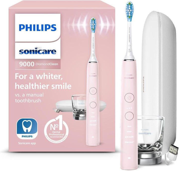 Philips DiamondClean Elektrische Zahnbürste - Schallzahnbürste mit 4 Putzprogrammen, Timer, Rosa, 1
