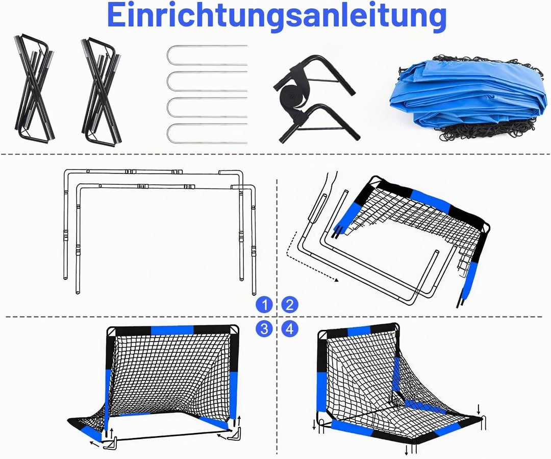 Fussballtore für Garten Kinder - 2-in-1 Fussballtor Kinder Outdoor Einzeltor - Faltbares Fussballtor
