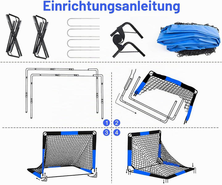 Fussballtore für Garten Kinder - 2-in-1 Fussballtor Kinder Outdoor Einzeltor - Faltbares Fussballtor