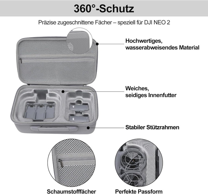 Tasche für DJI NEO 2, Harte Tasche für DJI Neo 2 Fly More Combo, Tragetasche für Neo 2 Fly More Comb