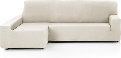 Martina Home - Elastischer Bezug für Sofa, Modell Túnez, Eckteil Links, Stoff, Elfenbeinfarbe, 3-Sit