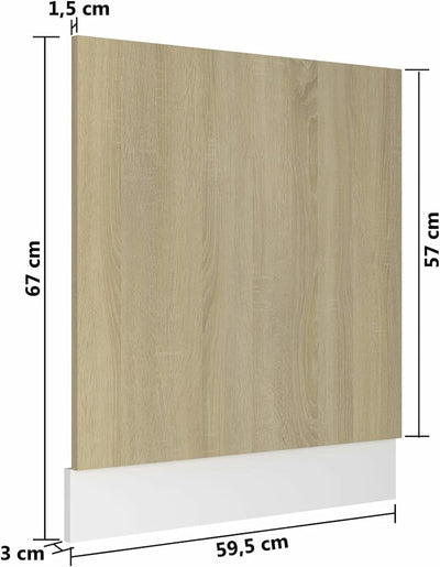 Susany Geschirrspülerblende Geschirrspüler Frontblende Spanplatte Sonoma-Eiche 59,5x3x67 cm 59,5x3x6