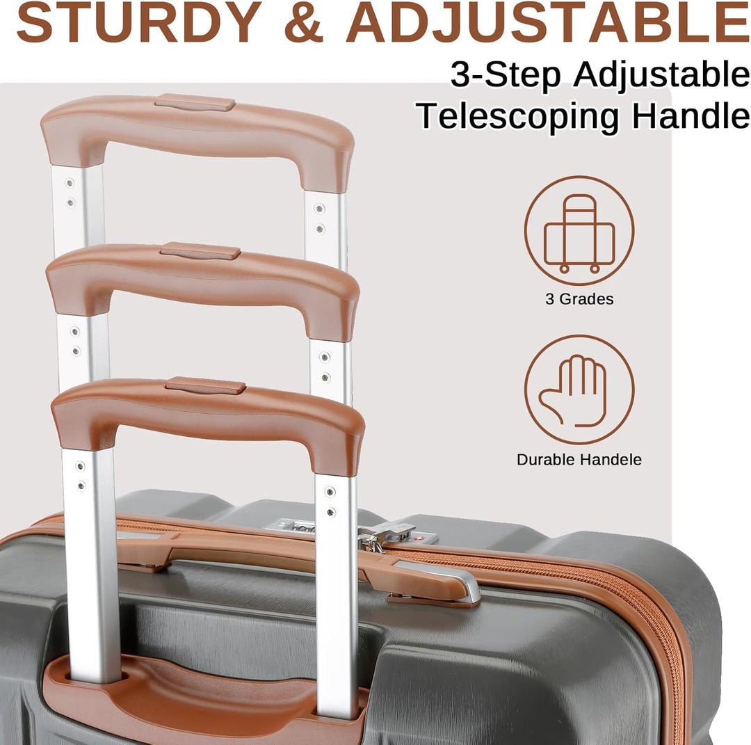 KONO Handgepäck Koffer Trolley Handgepäck 54cm Zwillingsrollen ABS Hartschalenkoffer Reisekoffer mit