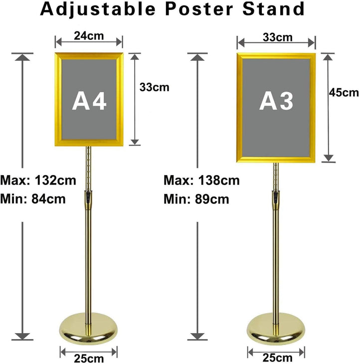 VAIIGO Infoständer Höhenverstellbar Aluminium DIN A3 Plakatständer Informationsständer Präsentations