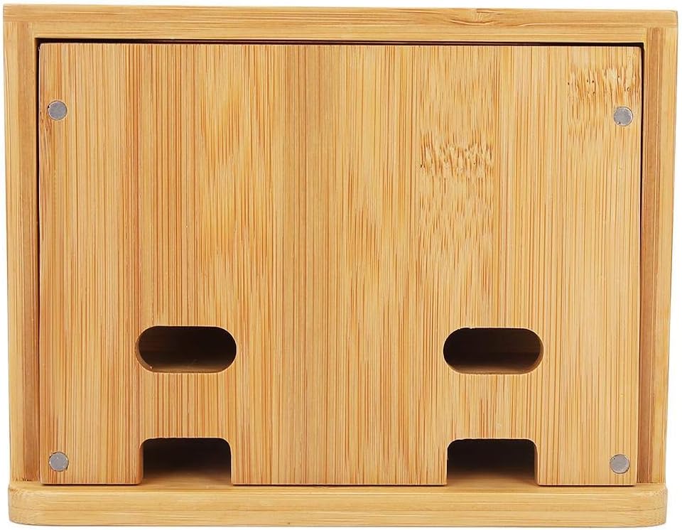 Fdit Bamboo Multi-Device Stand, Ladestation für mehrere Geräte, Ladestation Telefon Tablet Cord Orga