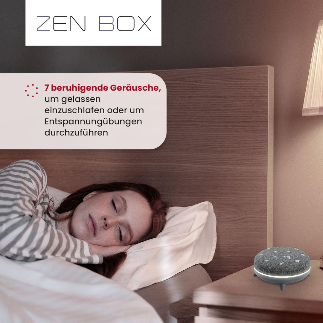 TERRAILLON - Zen Box, Entspannungshilfe, Geräuschmaschine, weiss, mit 7 beruhigenden Sounds, Streami