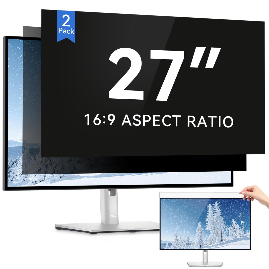 IPROKKO 2 Stück 27 Zoll Computer Sichtschutzfolie for 16:9 Monitor, Abnehmbarer Sichtschutz Anti Bla