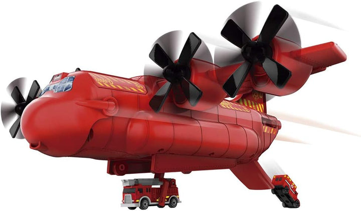 Micro Machines Spielzeugautos Feuerwehr Fracht Flugzeug Spielset mit 1 exklusiven Fahrzeug - Microma