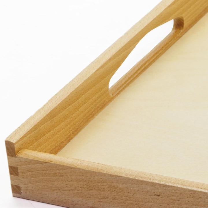 Serviertablett 50 x 40 cm, Holztablett, mit Griffen, Küchentablett Frühstückstablett, Tablett Holz T