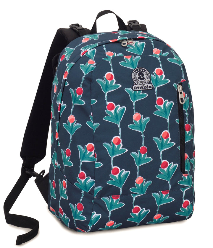 INVICTA RUCKSACK BLUE BERRY, Geräumige Schultasche für Teenager, Mädchen & Jungen, 2 wechselbare Mus
