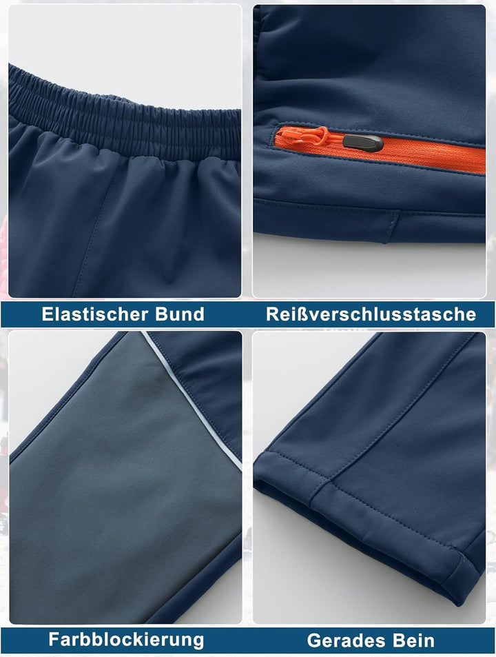 Zzkouine Kinder Softshellhose Schneehose Skihose Warme Hosen Jungen Mädchen Winterhose Outdoorhose W