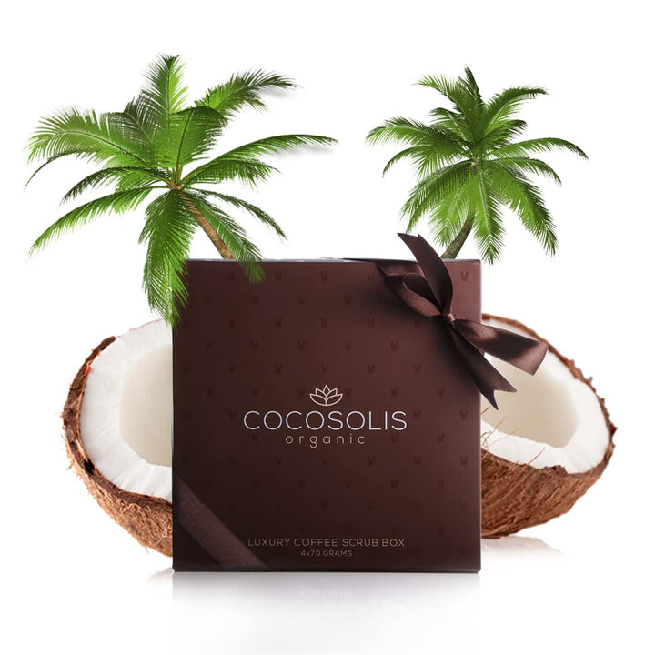COCOSOLIS SCRUB Kaffee-Body Scrub-Set - ätherische Öle - Das perfekte luxuriöse Geschenkset Frauen -