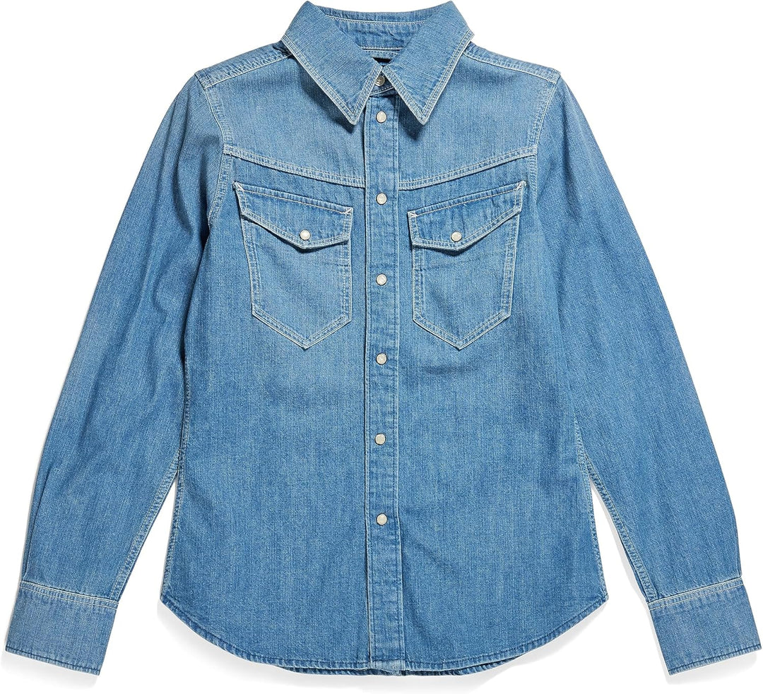 G-STAR RAW Damen Slim Denim Wmn Shirts S Blau (Faded Cricket Blue D23682-d252-d891), S Blau (Faded C