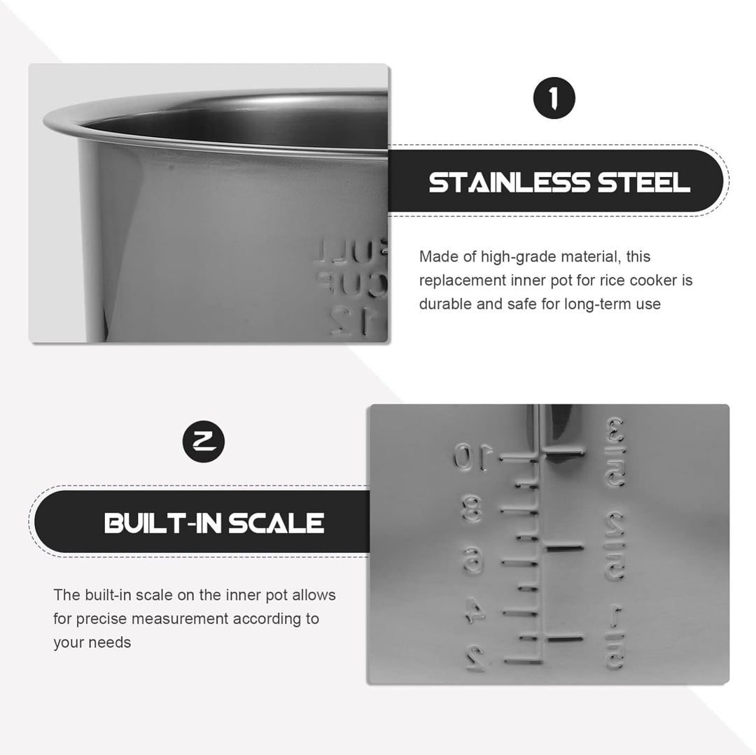 BESTonZON Auskleidung für Reiskocher Kochtopf Innentopf reiskocher innentopf 6l Kochgeschirr aus Ede