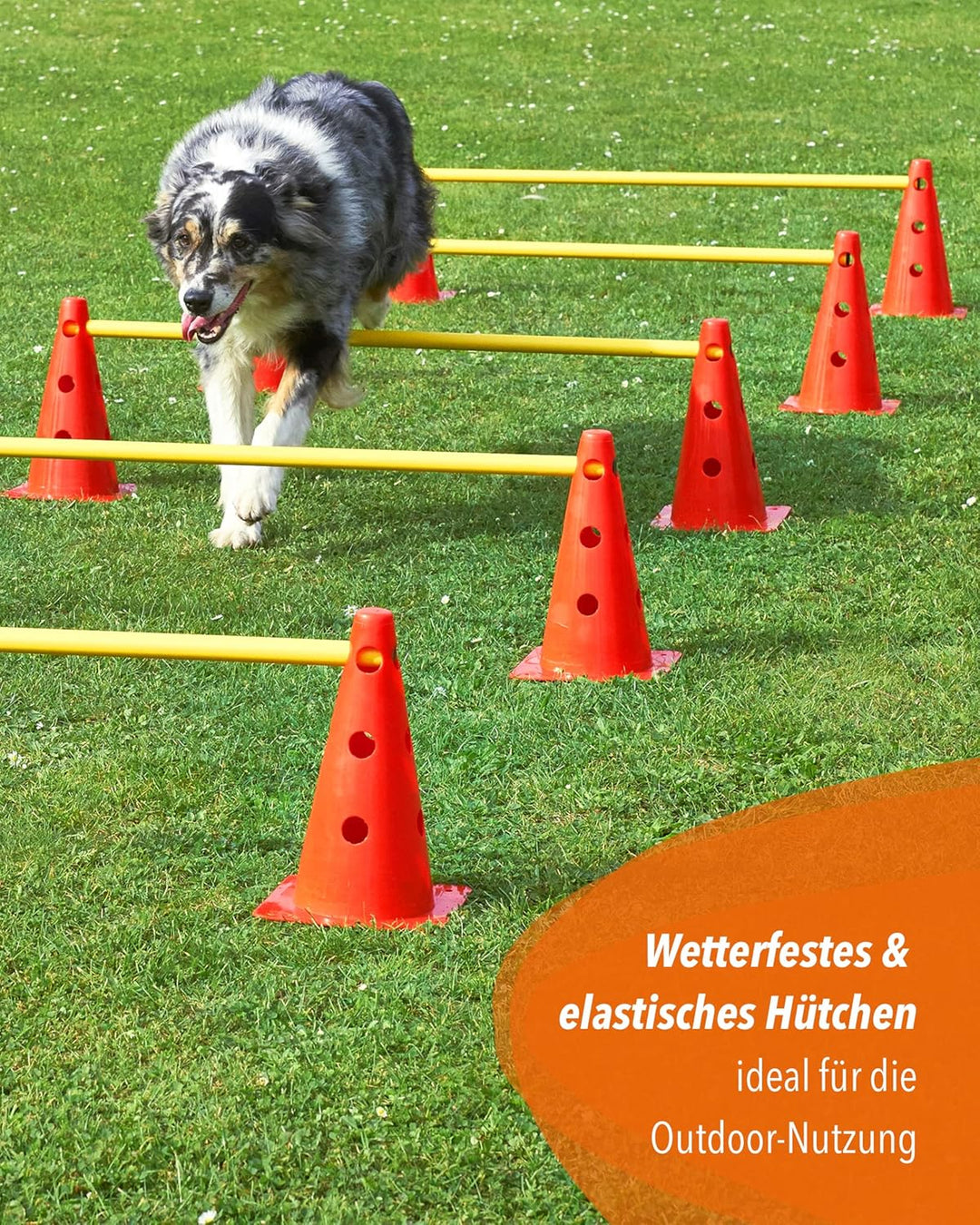 Loch-Markierkegel 30 cm – Soft-Pylone – Markierkegel – 5 im Set – Fussball, Hundetraining, Kitas & P
