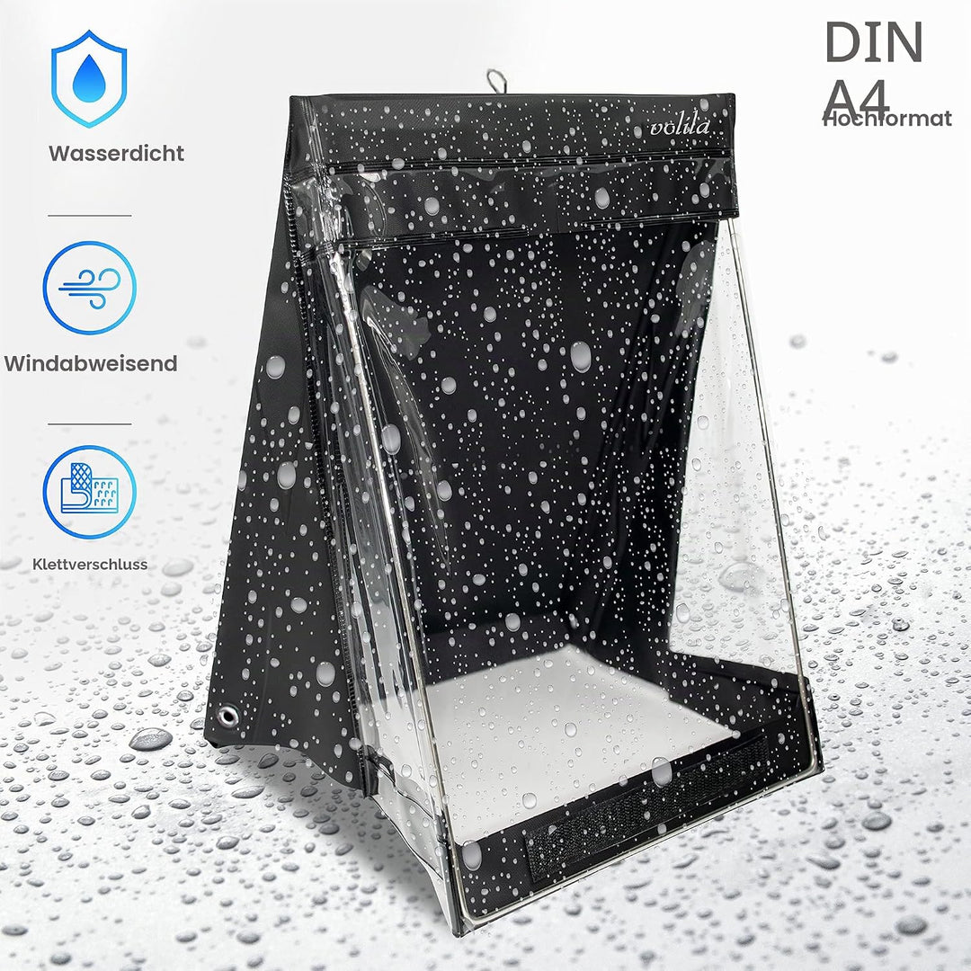 volila Wasserdichtes Klemmbrett A4 - (33,6 x 25,6 cm) Hochformat A4 Klemmbrett mit transparentem PVC