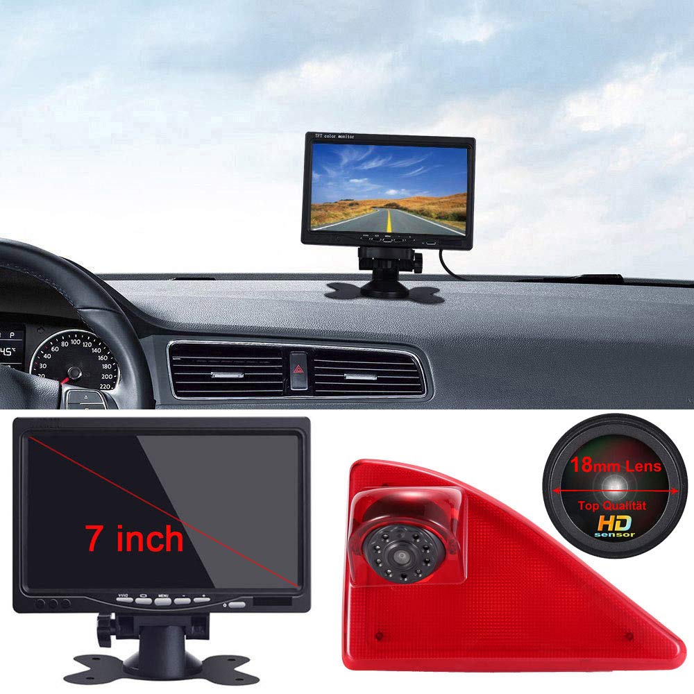 7 Zoll TFT LCD Farbdisplay Auto Monitor + 1280 * 720 Pixel 1000TV Linien HD Nachtsicht Rückfahrkamer