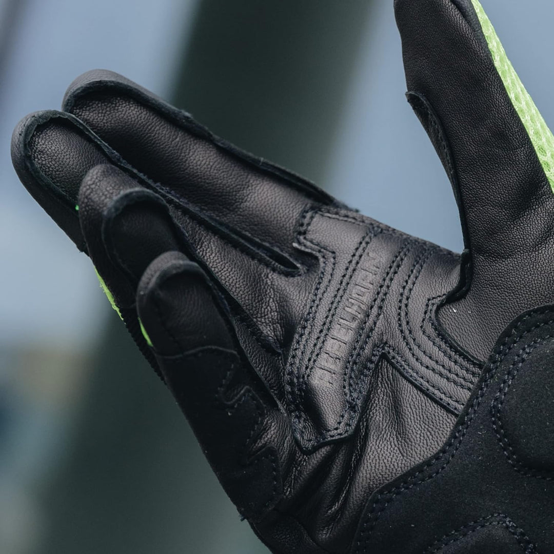 REBELHORN Gap III Motorradhandschuhe Herren | Ziegenleder | Knöchel Protektoren | Belüftung mit 3D-P