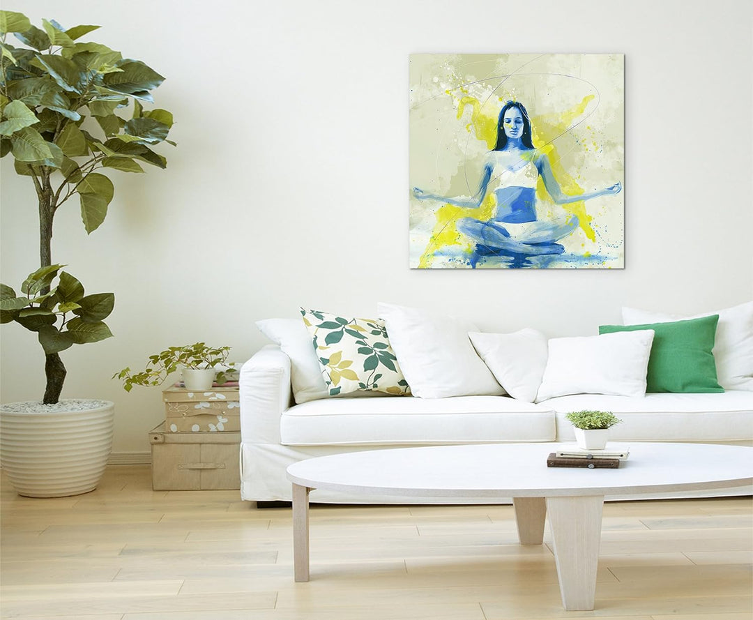 Paul Sinus Art Yoga 60x60cm SPORTBILDER Splash Art Wandbild Aquarell Art