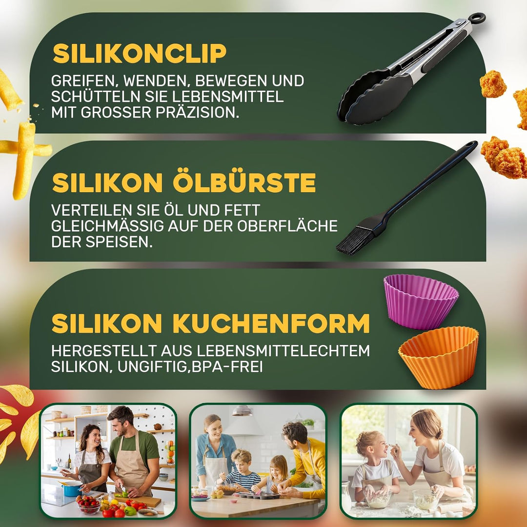 Silikonform Heissluftfritteuse für Philips Airfryer XL 6,2L HD9270/90, Airfryer Silikonform Set für