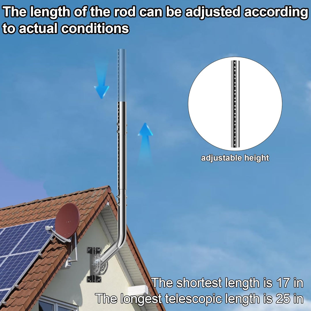 Universeller Antennenmast für Fernseh-, Satelliten-, Radio- und WLAN-Antennen - Verstellbarer Stände